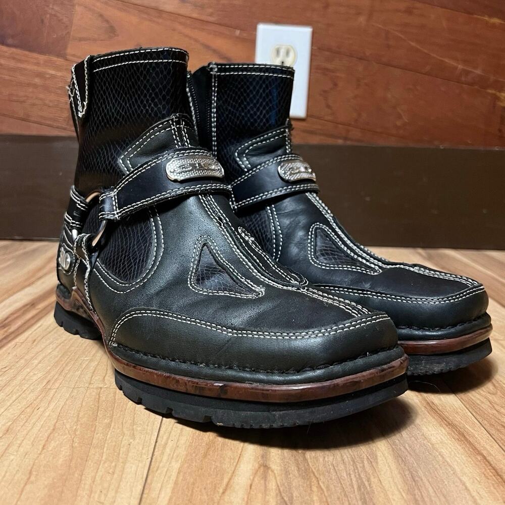 VINTAGE 310 Motoring Boots Size 9 Futuristic Biker Goth Punk Ankle NWOB